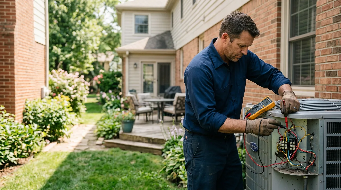HVAC technician working near Melcher Dallas, IA